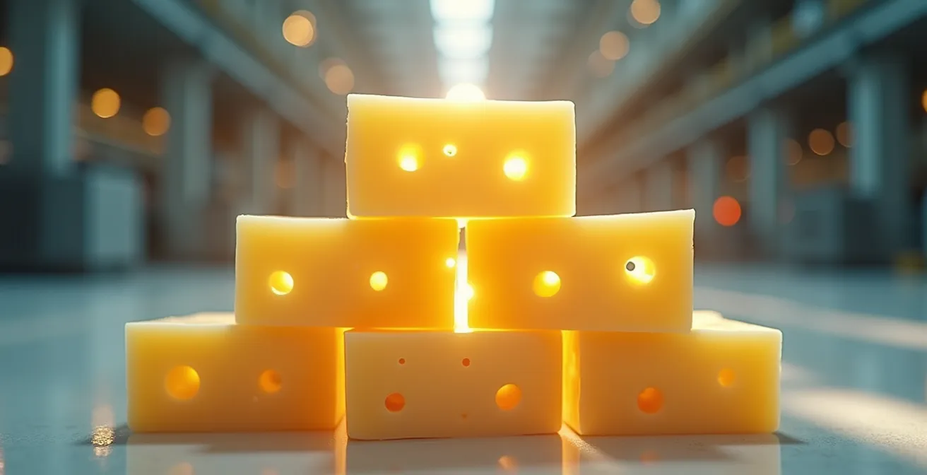 Infographie simplifiée illustrant le modèle du fromage suisse appliqué à l'analyse des micro-pannes dans un système industriel.