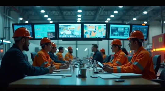 Image symbolique illustrant la réactivité et la coordination d'un plan d'urgence dans un environnement industriel au Québec