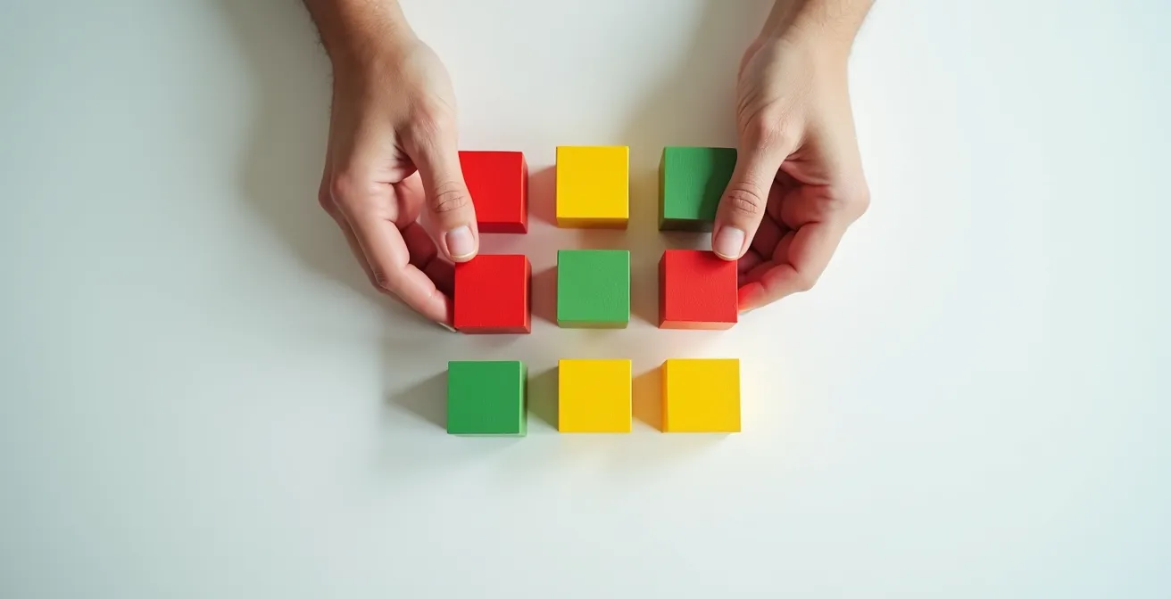 Professionnel analysant une matrice de priorisation des risques sur un tableau moderne