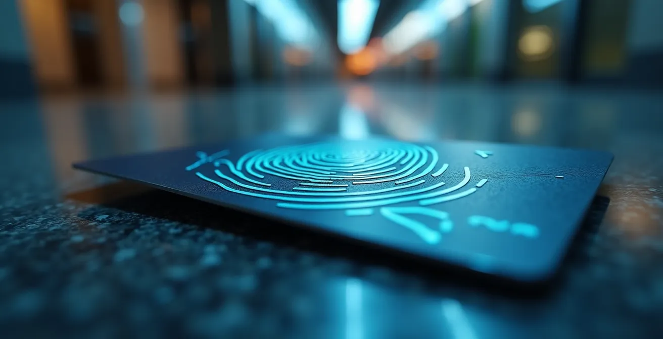 Système de sécurité multicouche avec empreinte digitale et carte d'accès dans un environnement corporatif moderne